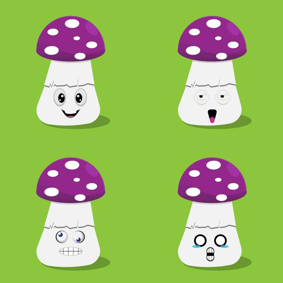 vector illustration of a mushroom character with a funny face.