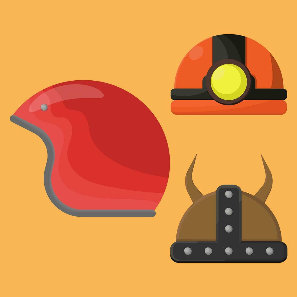casco vector ilustración en varios estilos.