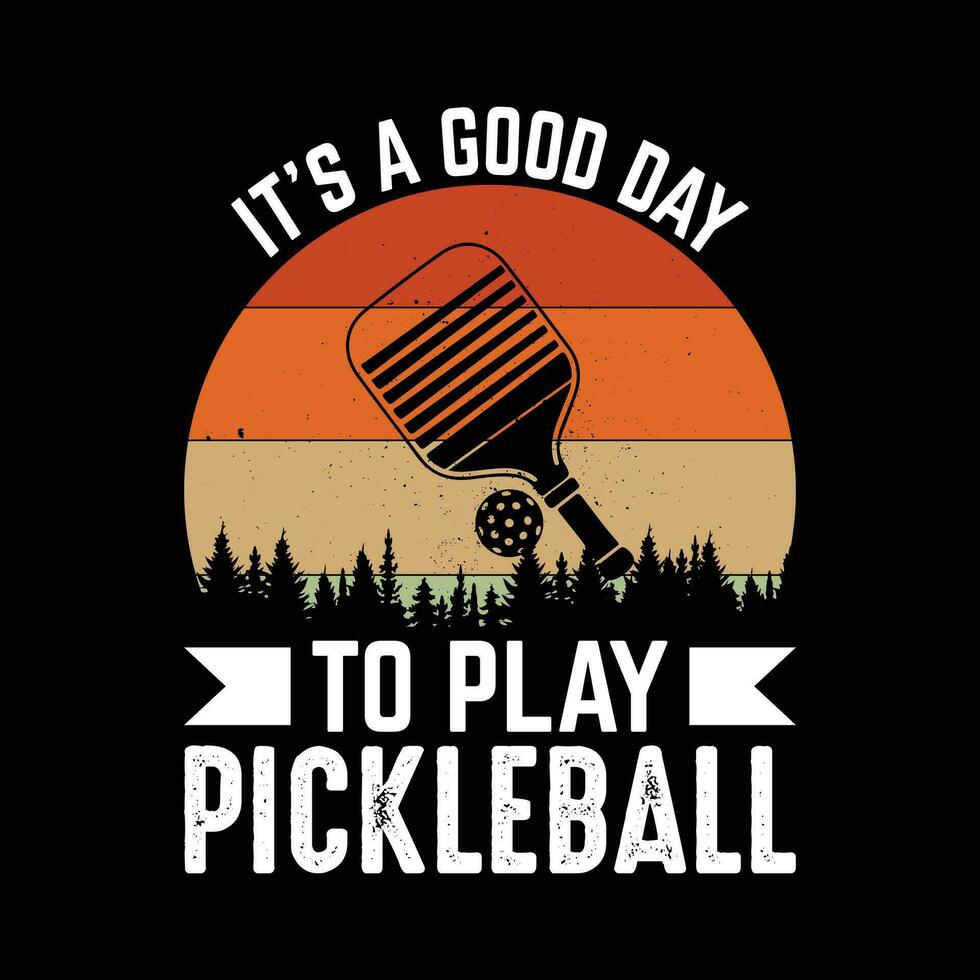 Funny Pickleball Player Sports Retro Vintage Pickleball T-shirt Design vector