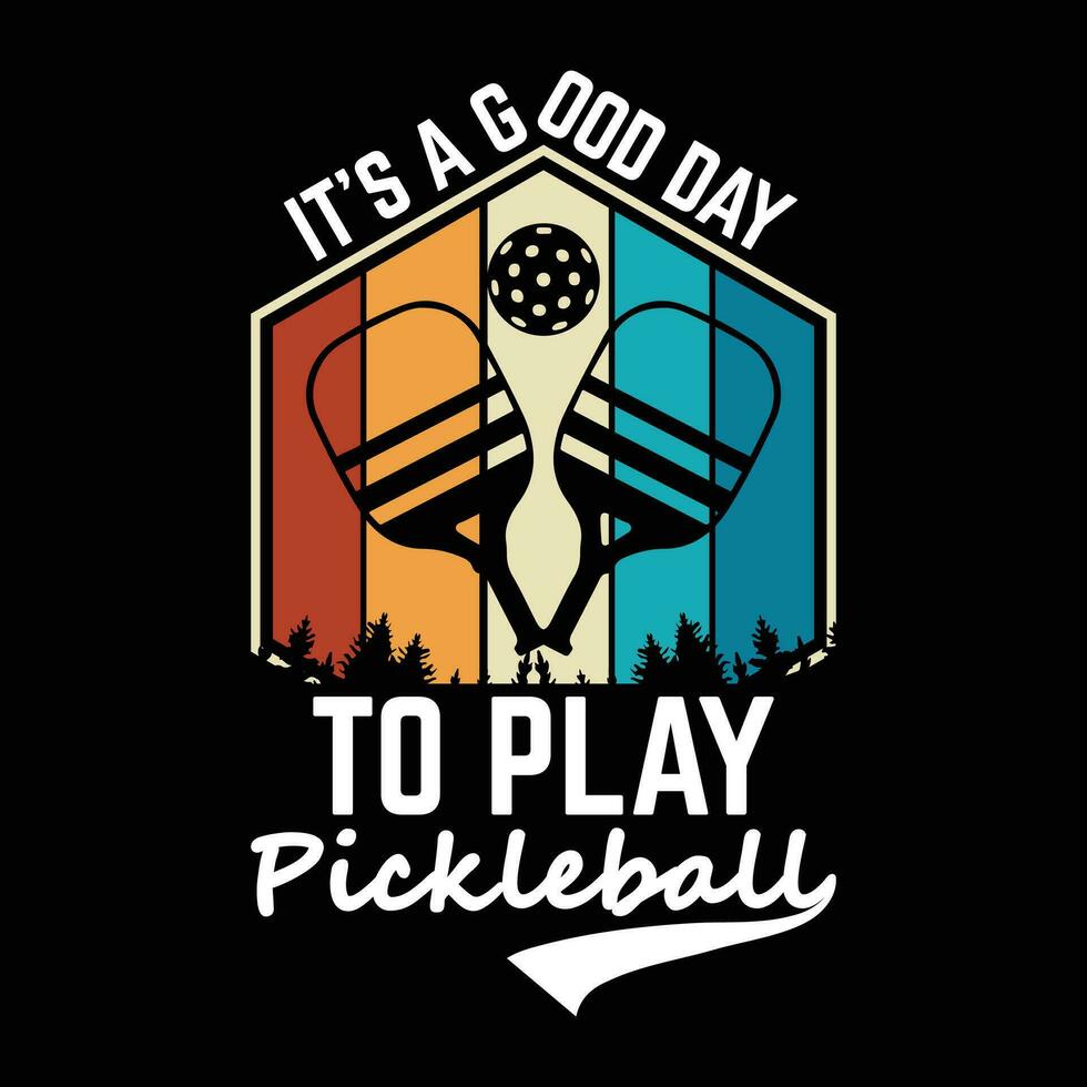 Funny Pickleball Player Sports Retro Vintage Pickleball T-shirt Design vector