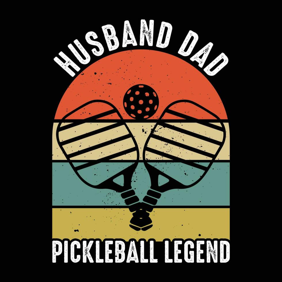 divertido jugador de pickleball deportes retro vintage pickleball diseño de camiseta vector