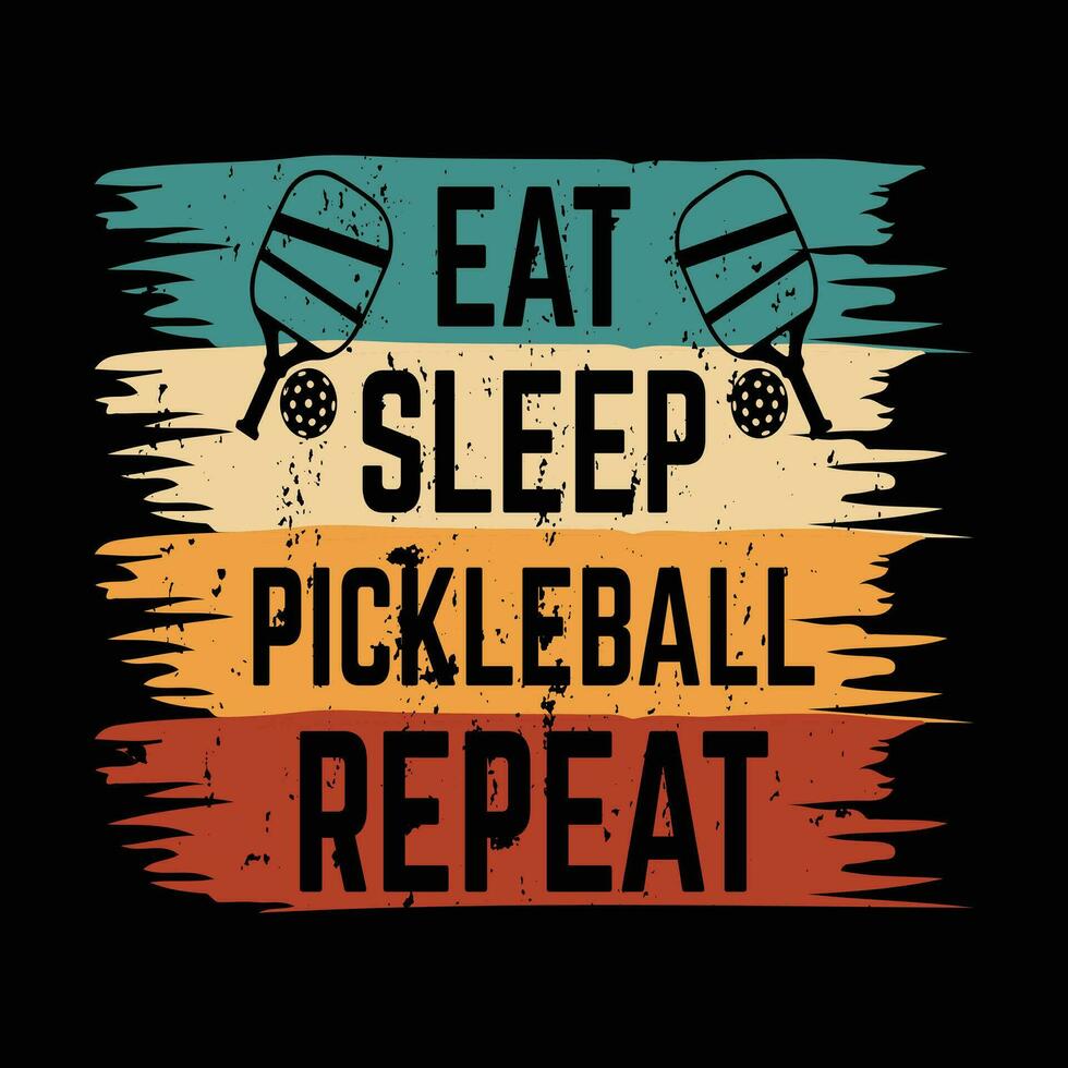 Funny Pickleball Player Sports Retro Vintage Pickleball T-shirt Design vector