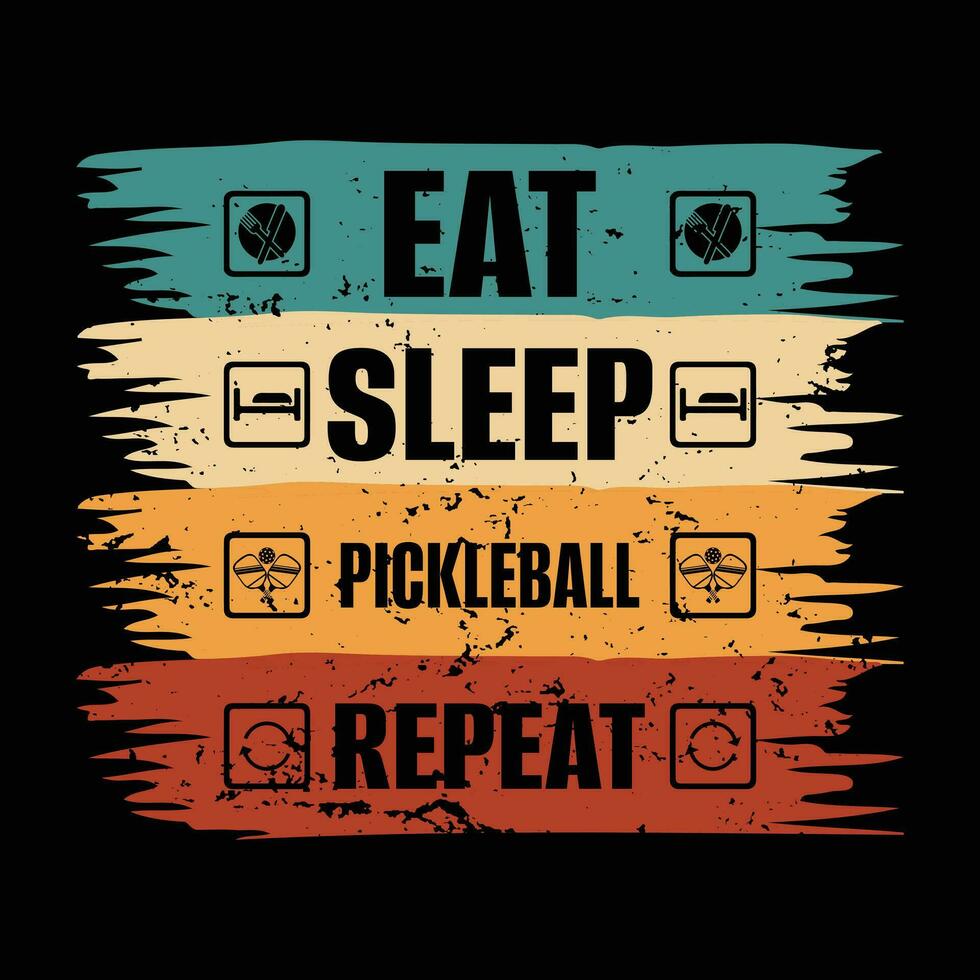Funny Pickleball Player Sports Retro Vintage Pickleball T-shirt Design vector