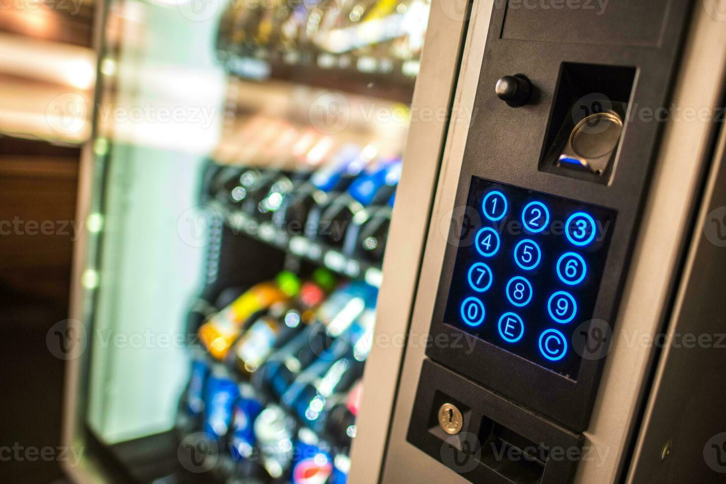 Vending machine with snacks and drinks. photo