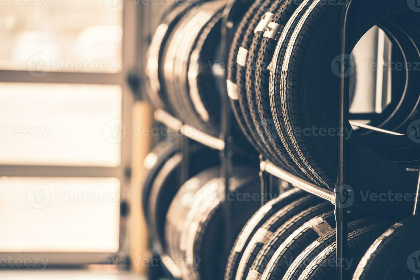 Tire Racks Inside Car Workshop photo