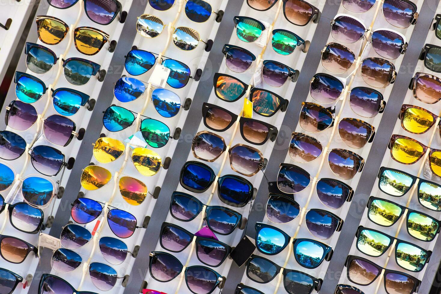 Sunglasses Stand on Local Market photo