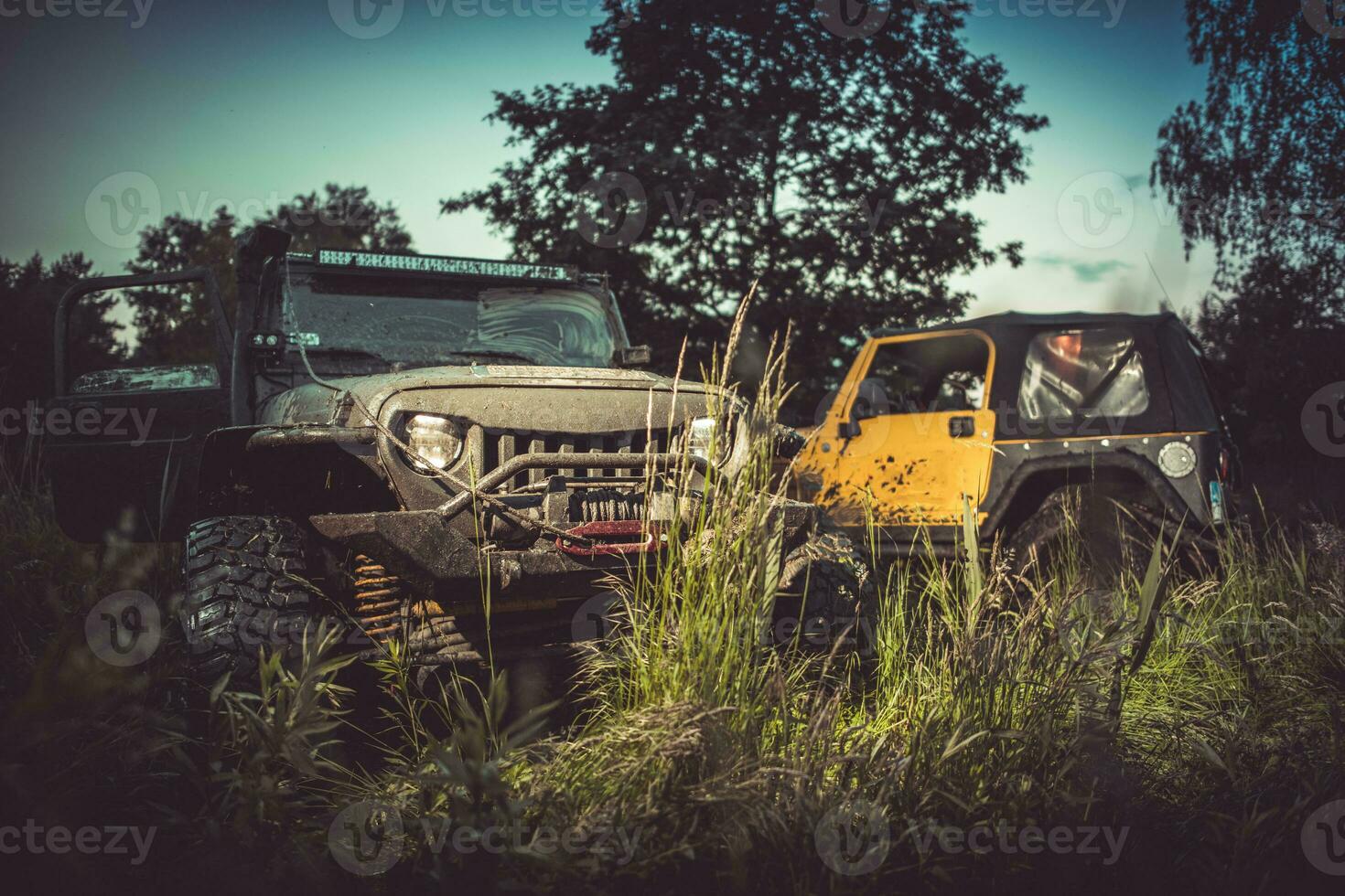 All-Terrain Vehicles Parked in Off-Road Area photo