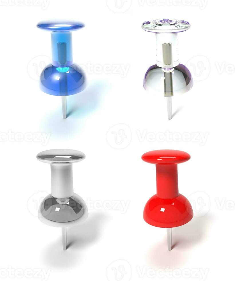 Set of Four Plastic Pins photo