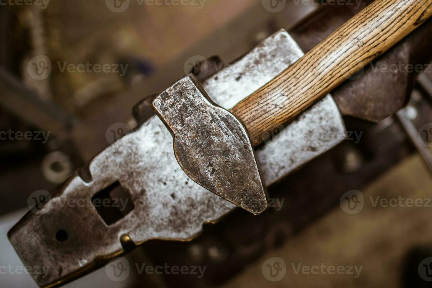 Hammer and anvil. Tools of blacksmith. photo