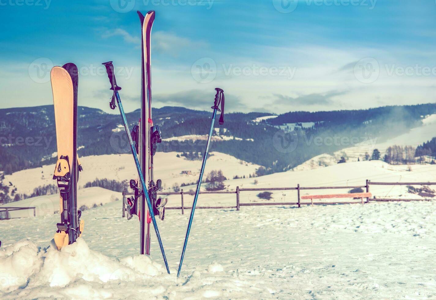 Ski Slope and Ski Equipment photo