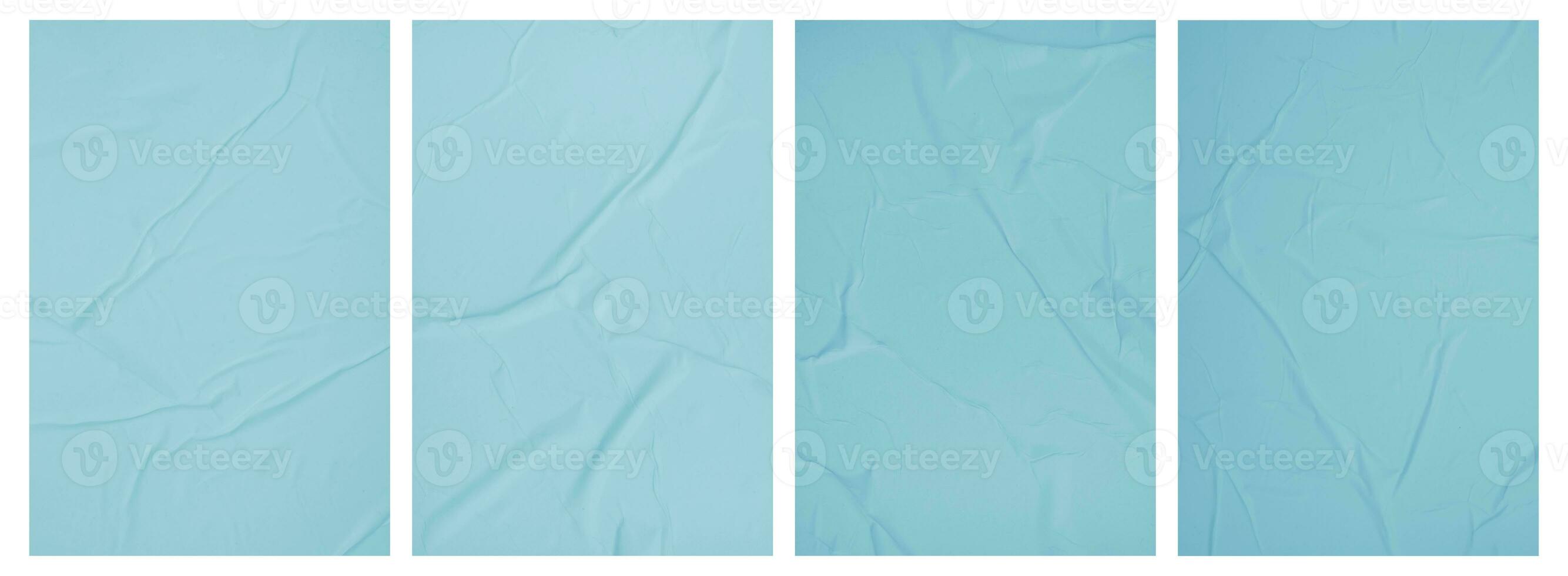 Collection paper wrinkled effect, Vertical paper texture wrinkled, crumpled poster template, Isolated paper mockup, isolated blank templates set photo