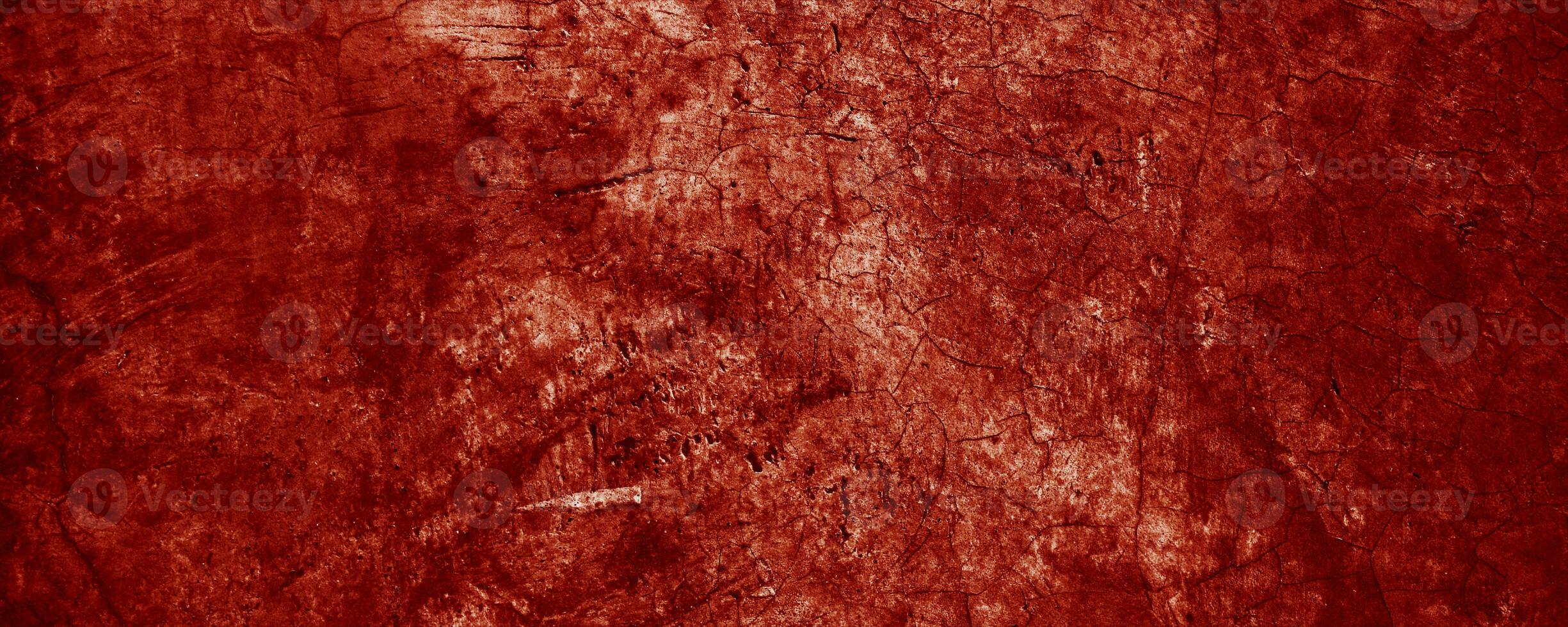 Panoramic red wall grunge texture. Abstract scary concrete, Horror cement for background. photo