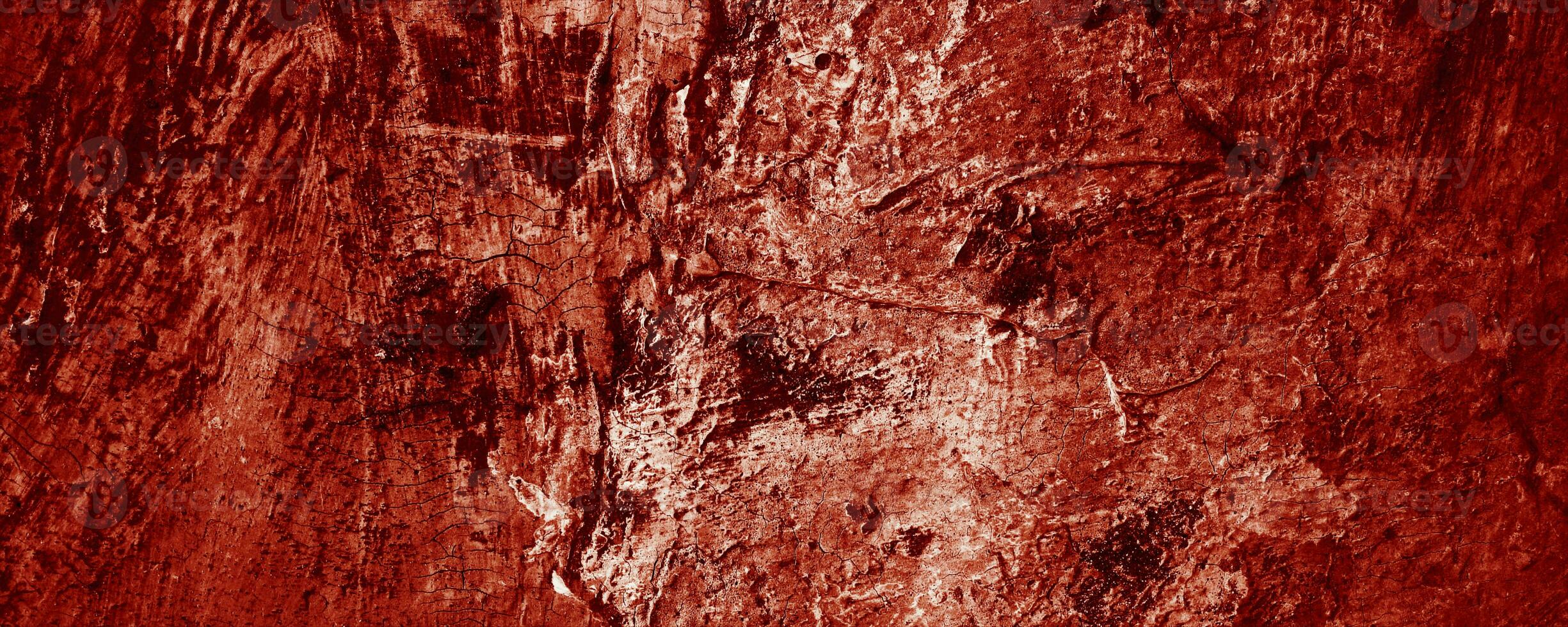 Panoramic red wall grunge texture. Abstract scary concrete, Horror cement for background. photo