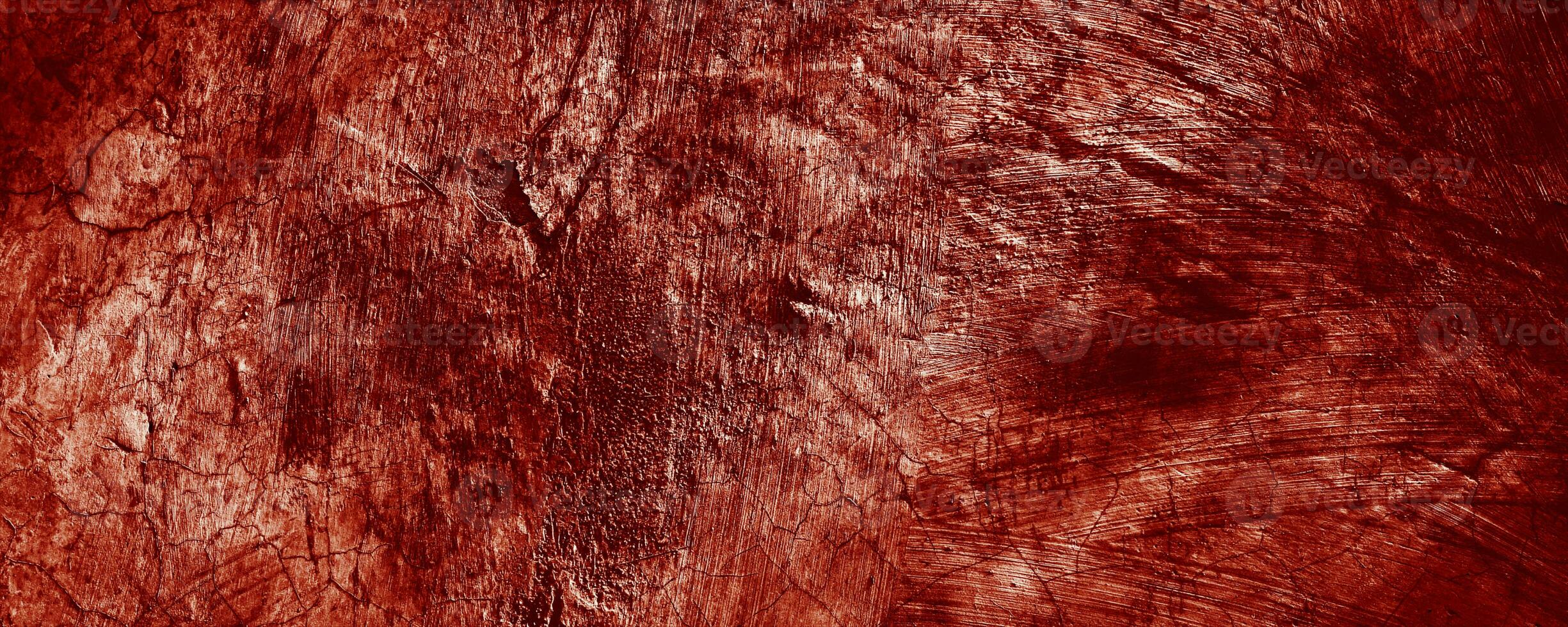 Panoramic red wall grunge texture. Abstract scary concrete, Horror cement for background. photo