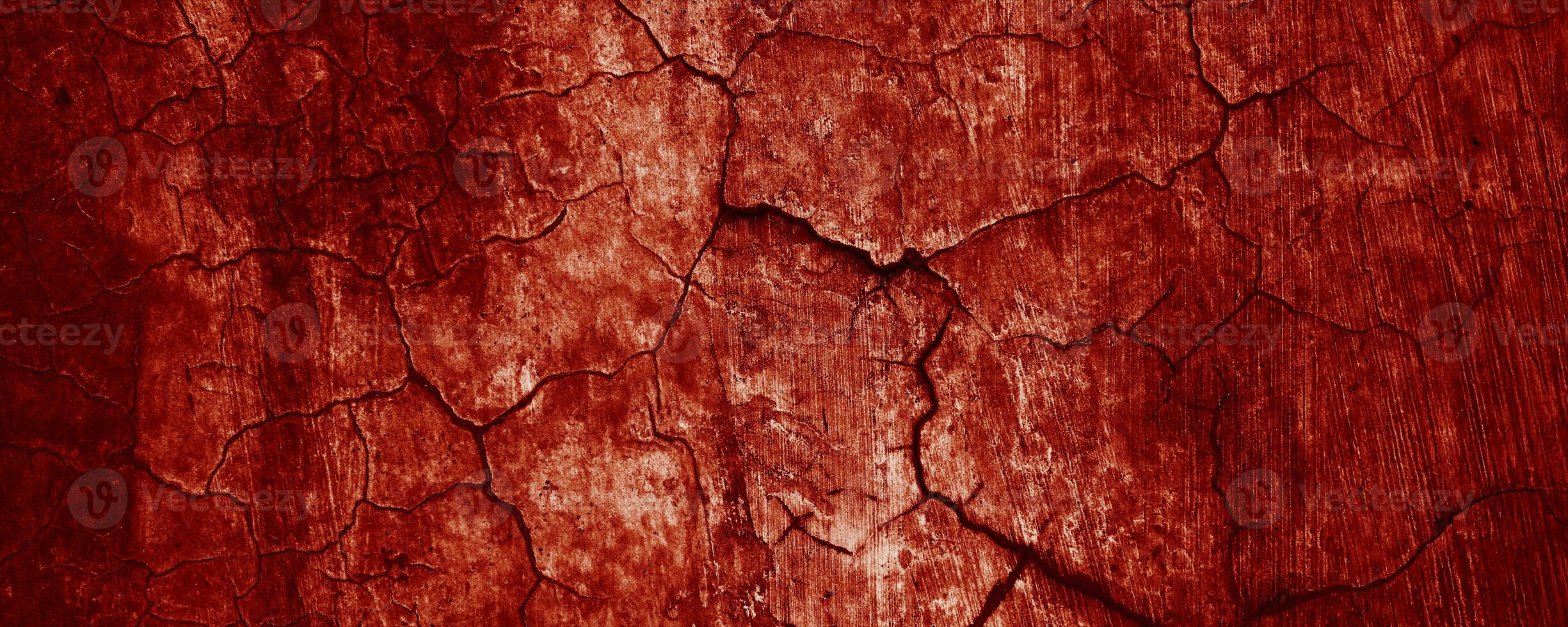 Panoramic red wall grunge texture. Abstract scary concrete, Horror cement for background. photo