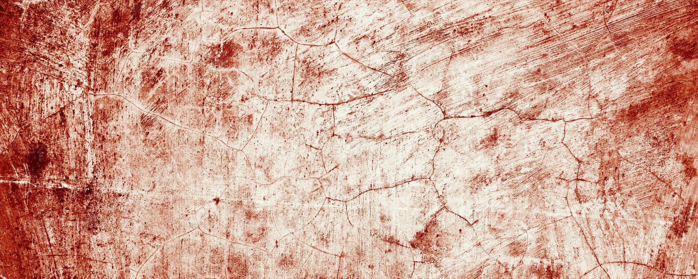 Panoramic red wall grunge texture. Abstract scary concrete, Horror cement for background. photo