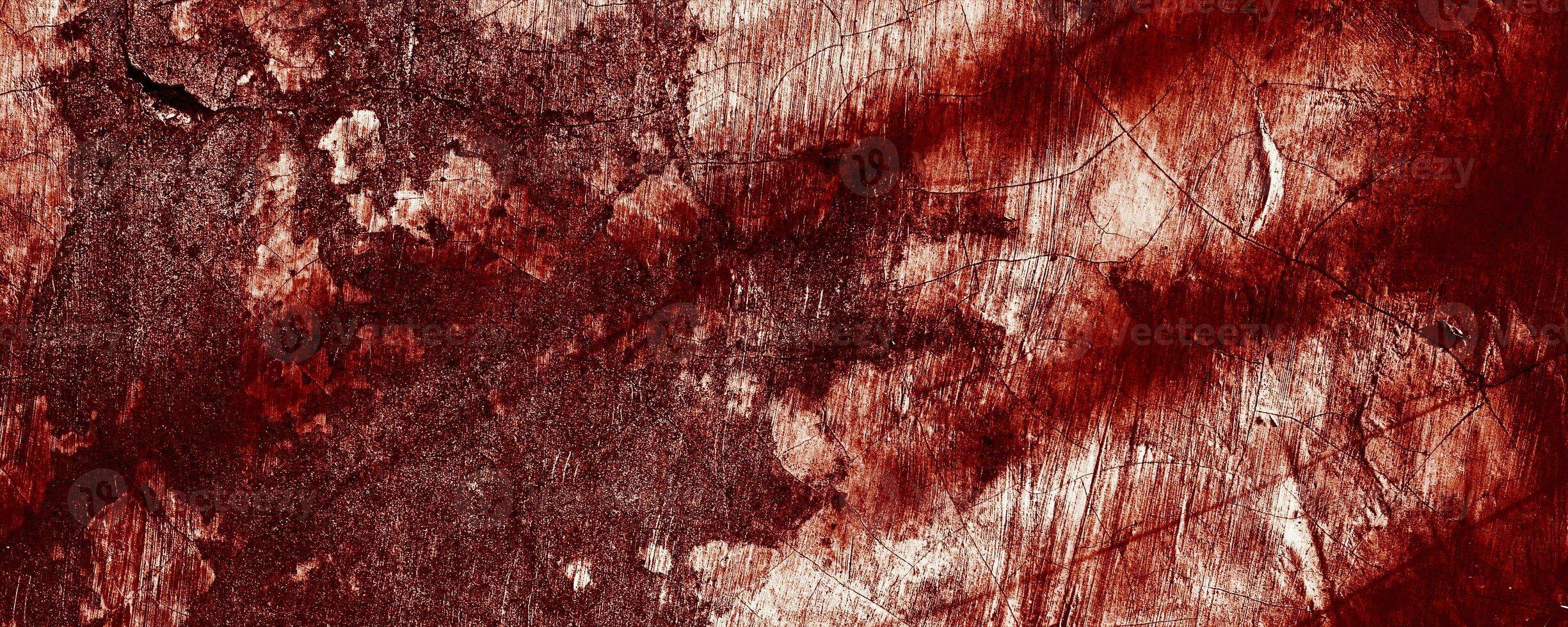 Panoramic red wall grunge texture. Abstract scary concrete, Horror cement for background. photo
