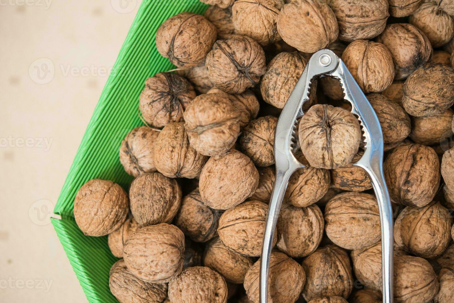 Greek Walnut Clamped in a Nutcracker photo