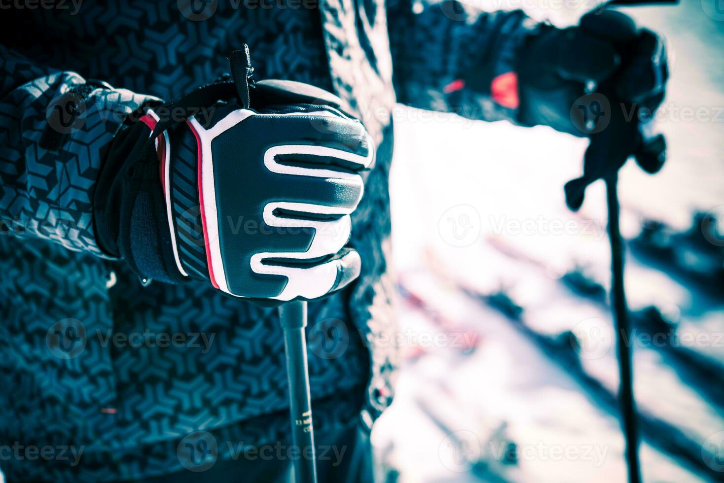 Professional Ski Gloves Closeup photo