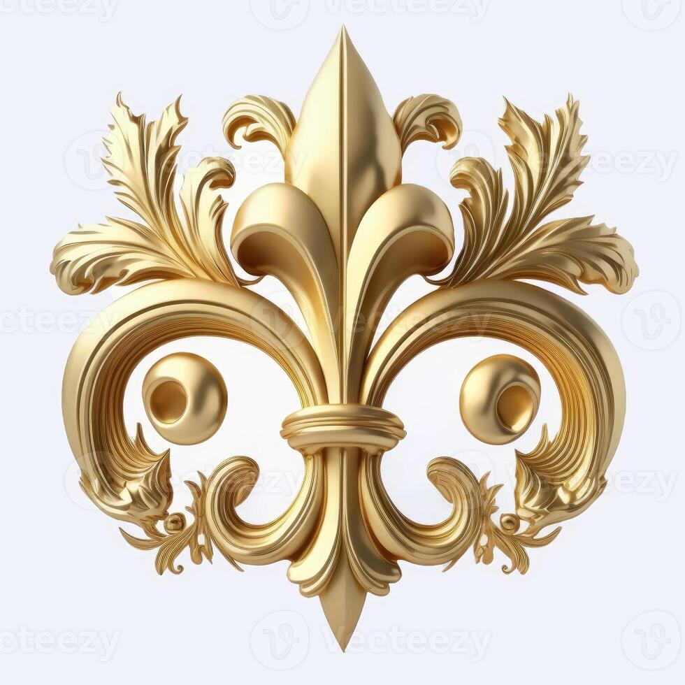 Gold ornament. Antique style gold. Eelegant luxury design, golden elements in baroque. Gold vintage baroque. photo