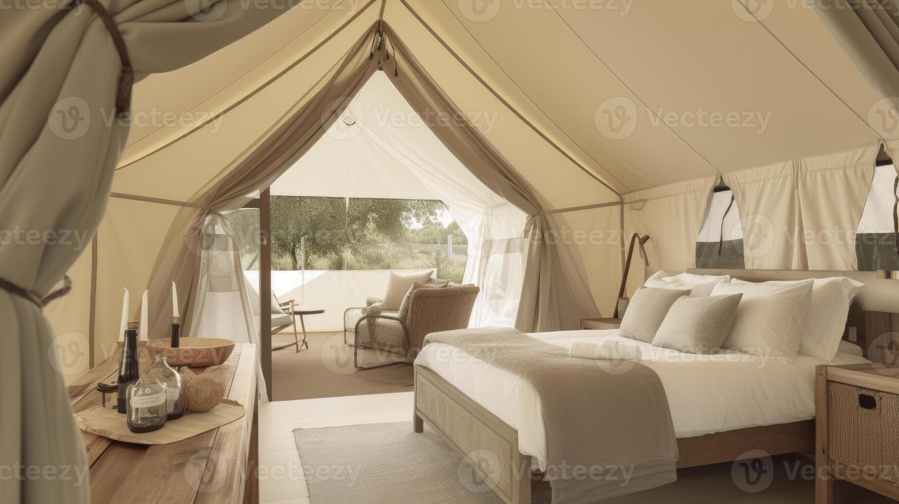 glamping house in the nature. luxury glamorous camping. glamping in the beautiful countryside, photo