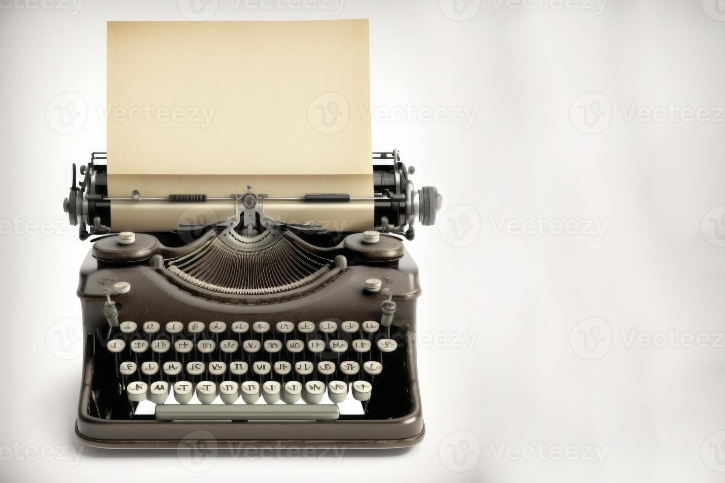 Old vintage typewriter, isolated on white background. photo