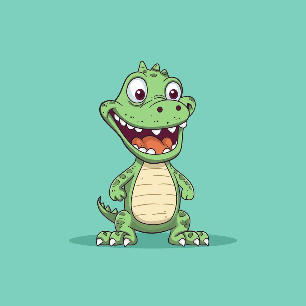 cocodrilo dibujos animados en en pie estilo. vector ilustración