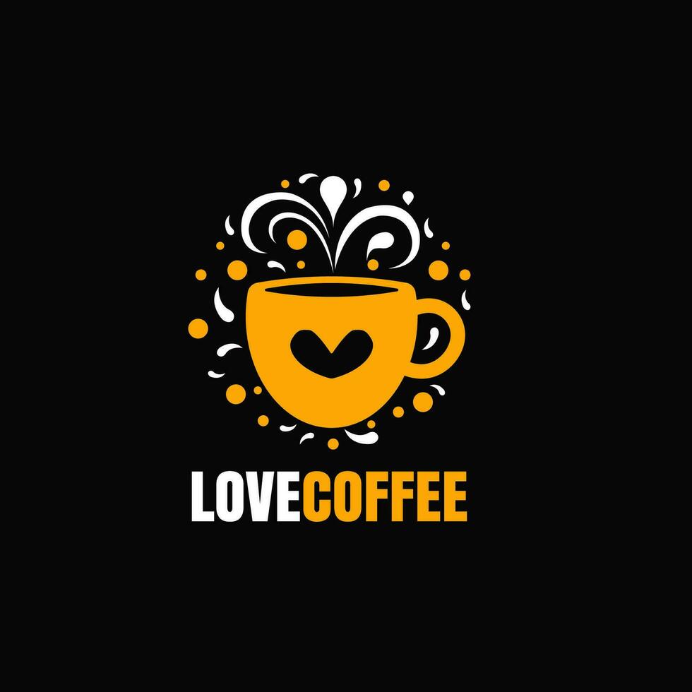 amor café icono logo diseño modelo. combinación de corazón y café jarra logo vector ilustración