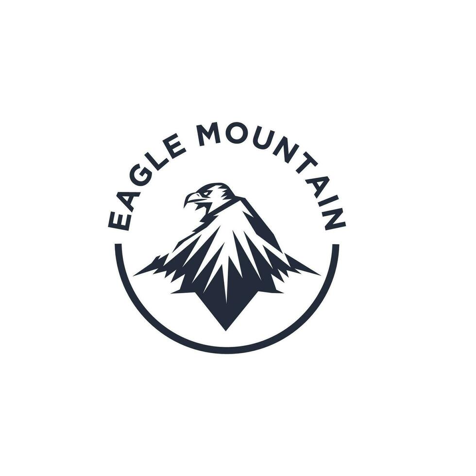 adventure icon logo design template. combination of eagle and mountain logo vector illustration