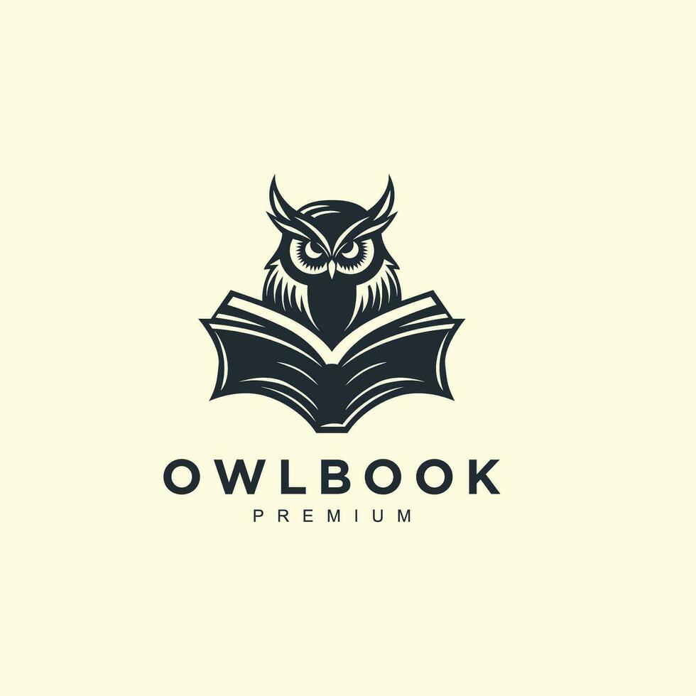 búho libro icono logo diseño modelo. combinación de búhos en un abierto libro logo vector ilustración