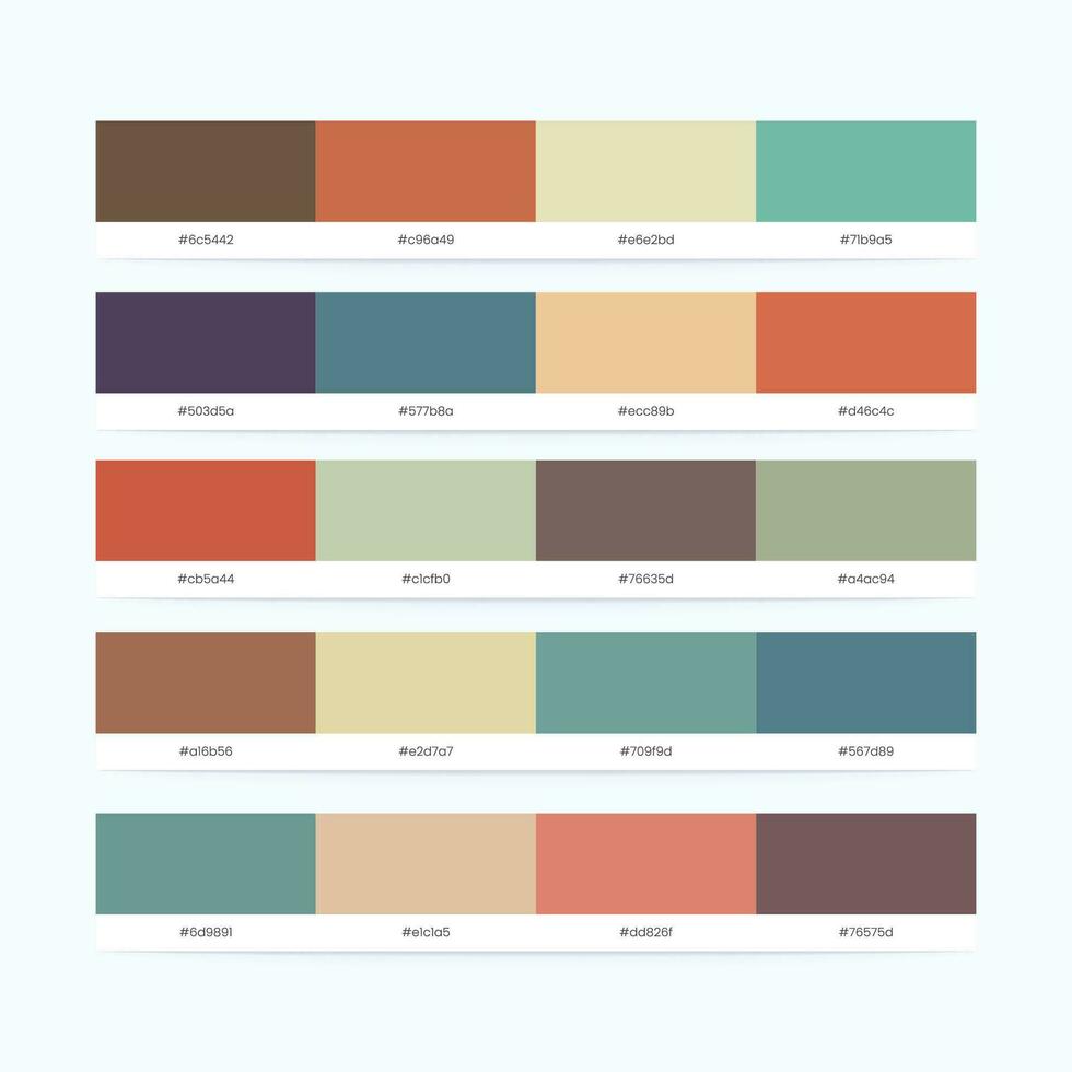 Retro Vintage Color Palettes With Color Codes vector