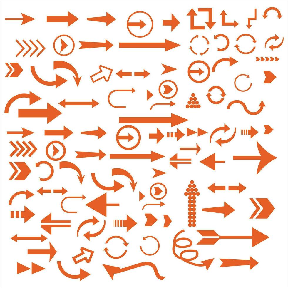 Doodle arrow set, collection of hand drawn elements vector