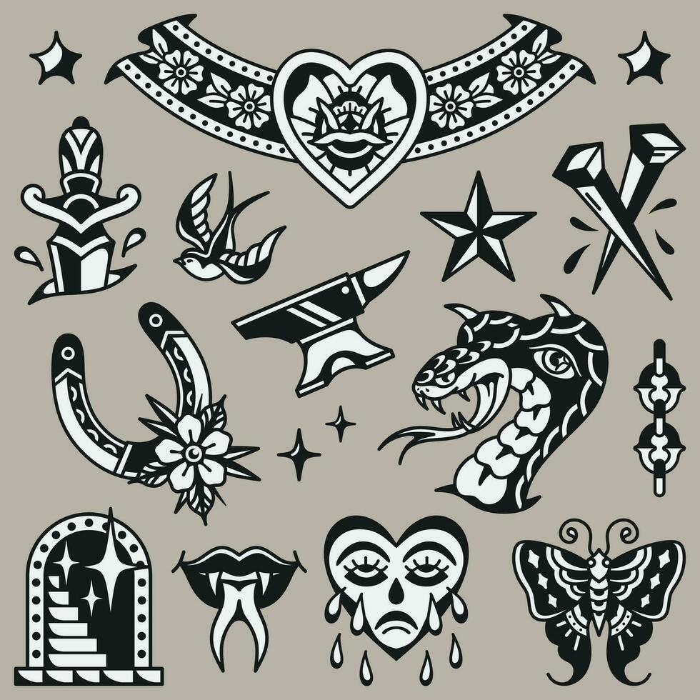 Tattoo flash, premium quality vector design.