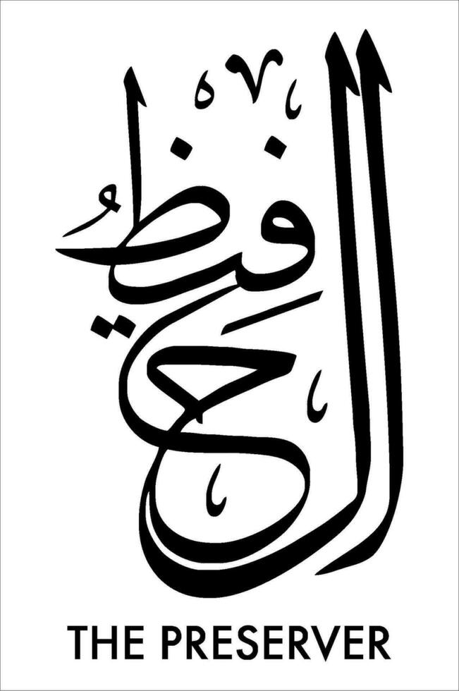 Al-hafeez allah's name in arabic calligraphy vector image