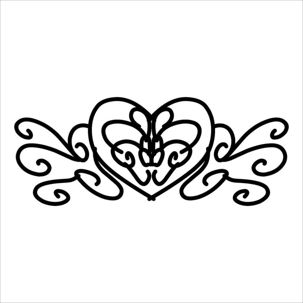 love ornament illustration, valentines day ornament, love icon design with attractive kha carving for valentines celebration vector