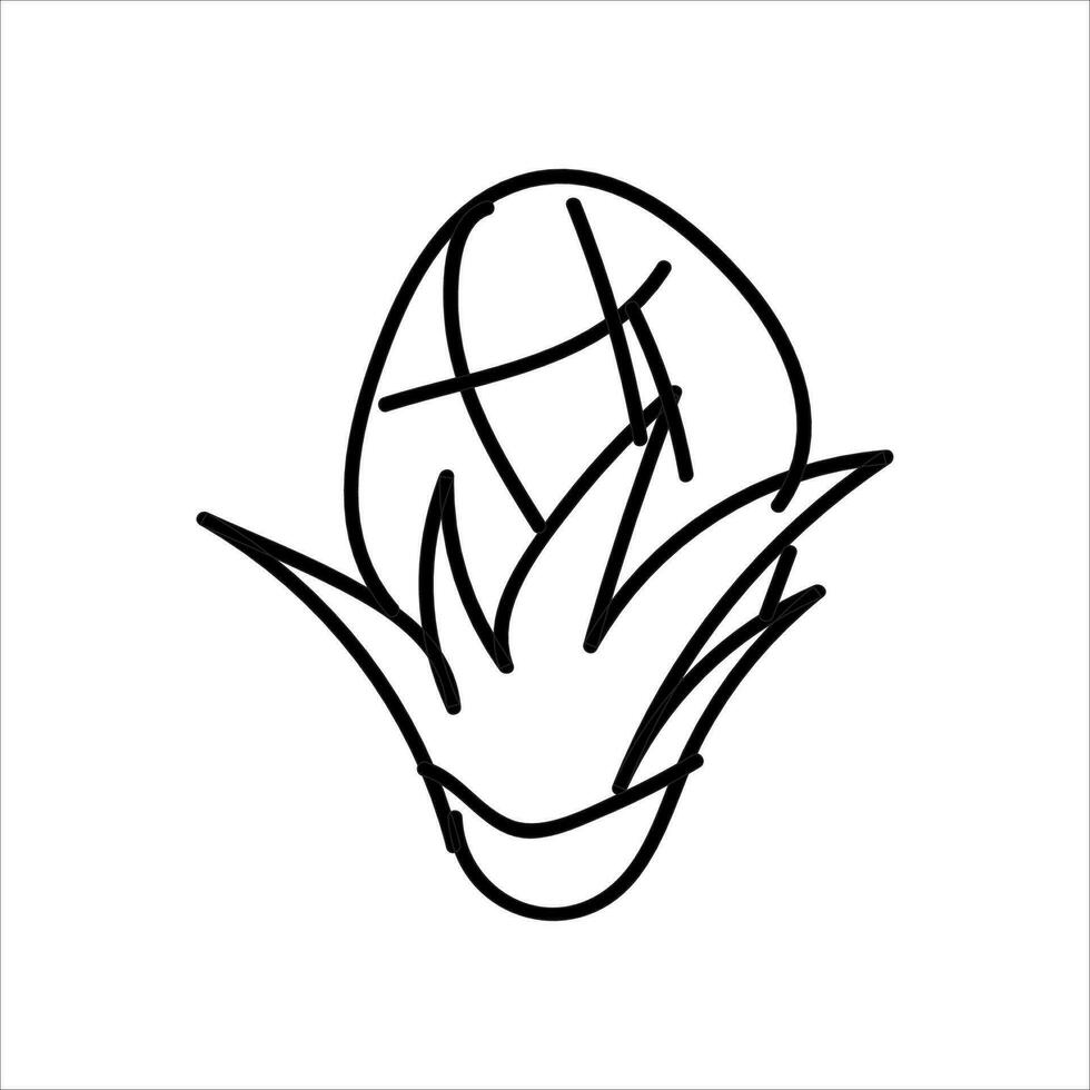 Flower illustration with isolated hand-drawn style on a white background, suitable for children to draw abstract illustrations. vector