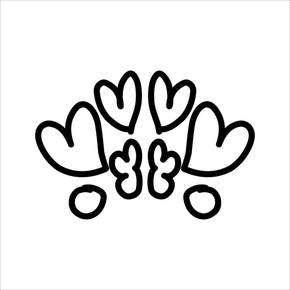 love ornament illustration, valentines day ornament, love icon design with attractive kha carving for valentines celebration vector