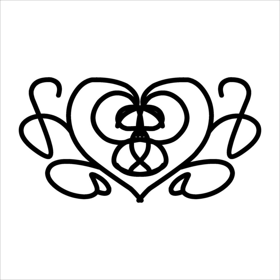love ornament illustration, valentines day ornament, love icon design with attractive kha carving for valentines celebration vector