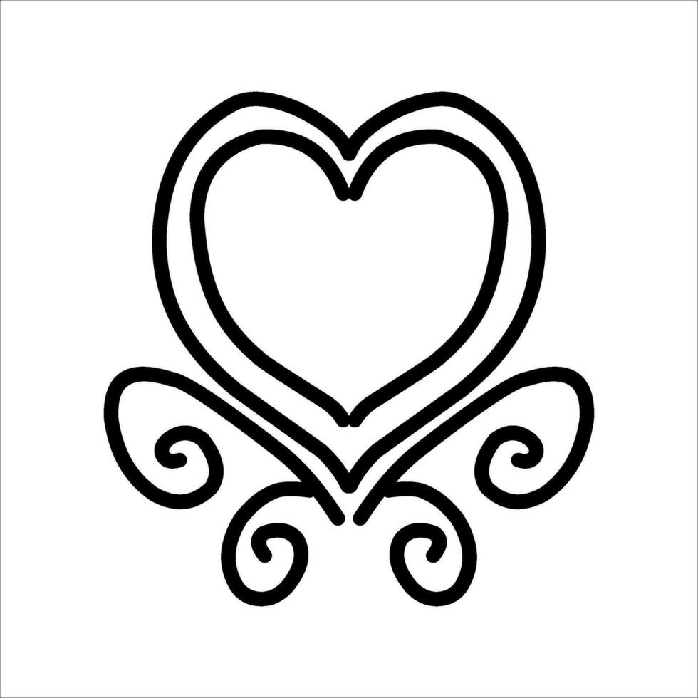 love ornament illustration, valentines day ornament, love icon design with attractive kha carving for valentines celebration vector