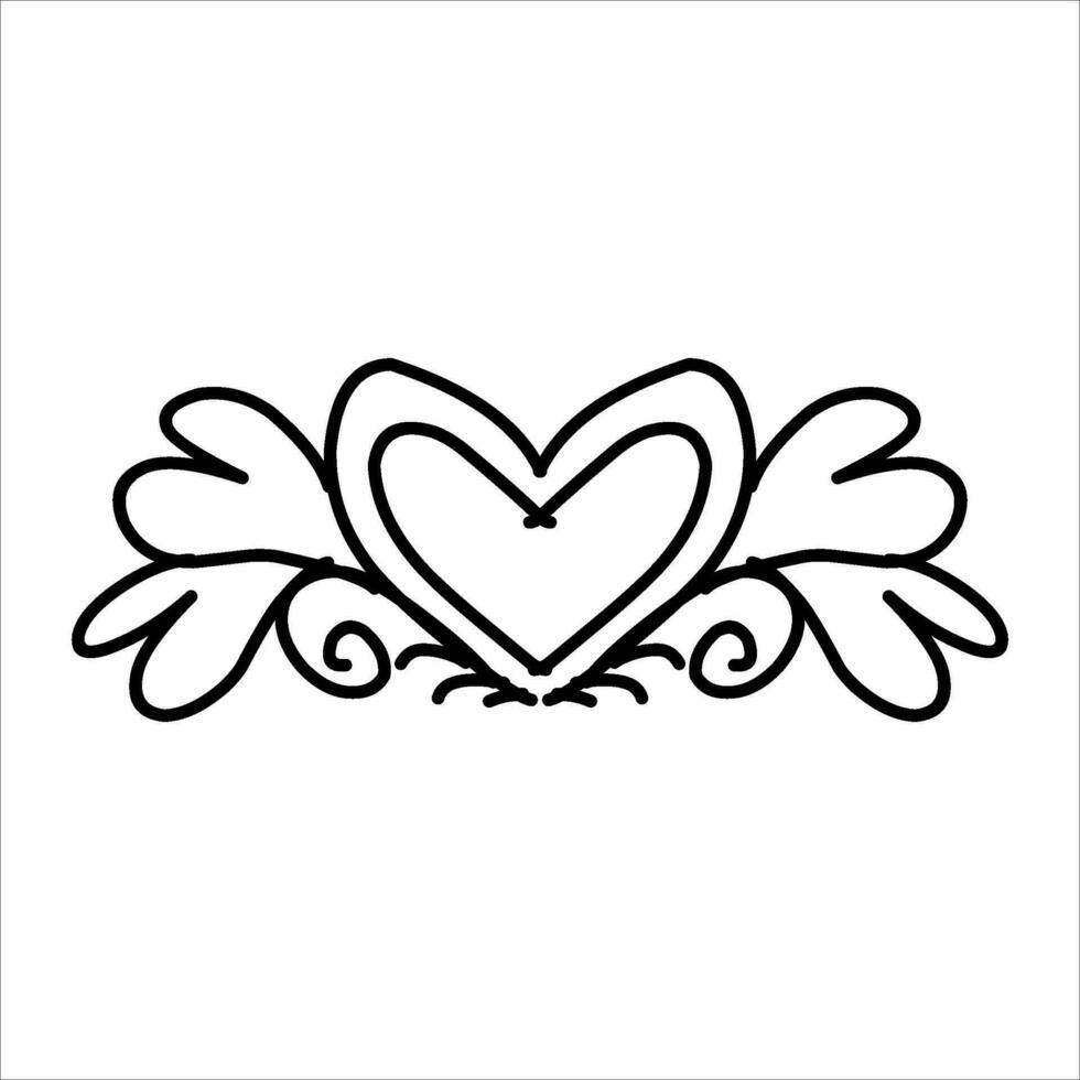 love ornament illustration, valentines day ornament, love icon design with attractive kha carving for valentines celebration vector