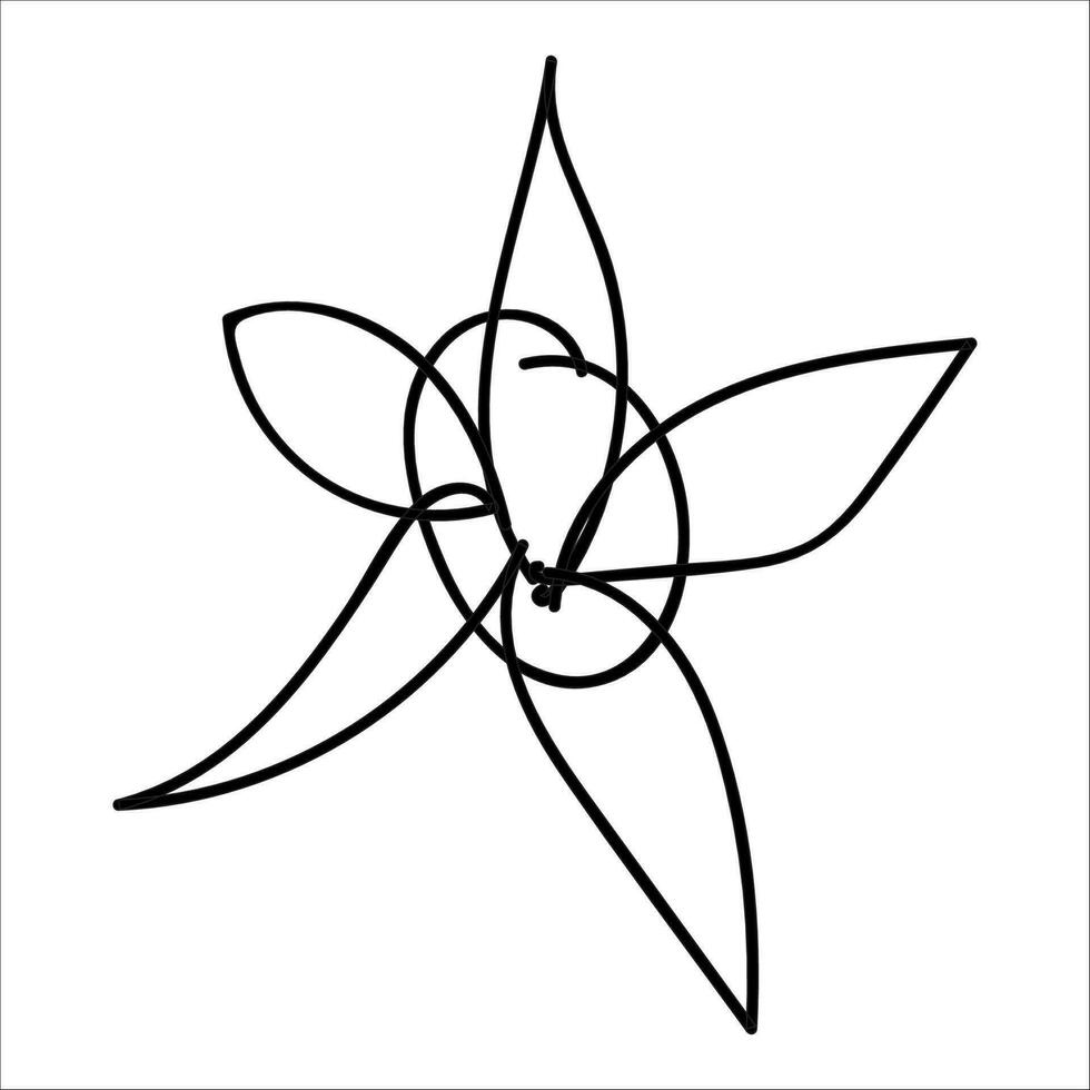 Flower illustration with isolated hand-drawn style on a white background, suitable for children to draw abstract illustrations. vector