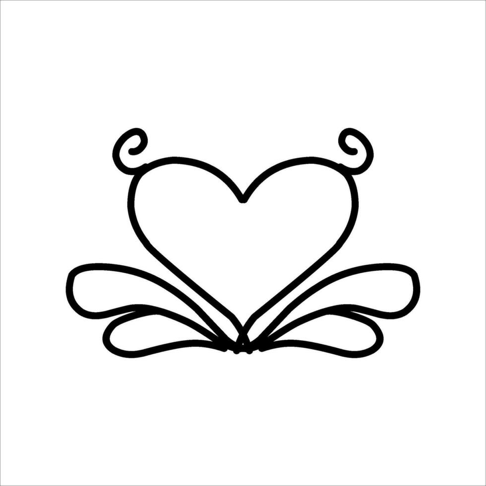 love ornament illustration, valentines day ornament, love icon design with attractive kha carving for valentines celebration vector