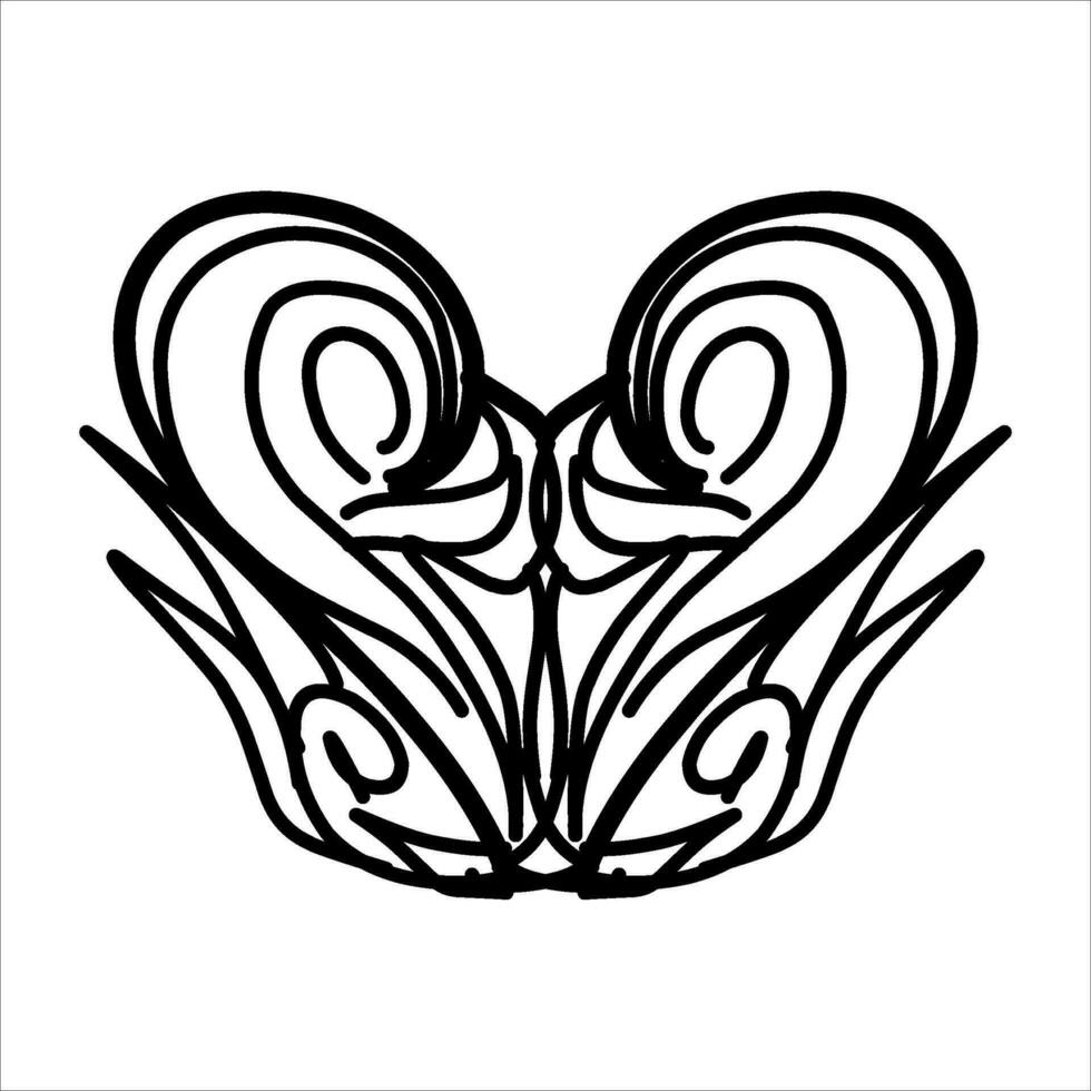 love ornament illustration, valentines day ornament, love icon design with attractive kha carving for valentines celebration vector