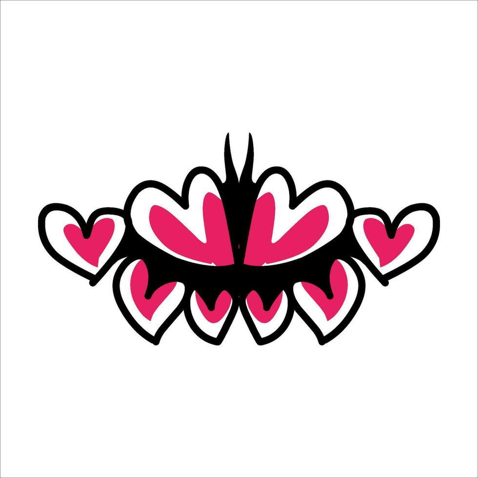 love ornament illustration, valentines day ornament, love icon design with attractive kha carving for valentines celebration vector