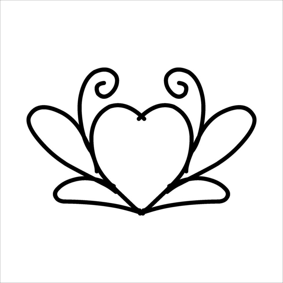 love ornament illustration, valentines day ornament, love icon design with attractive kha carving for valentines celebration vector