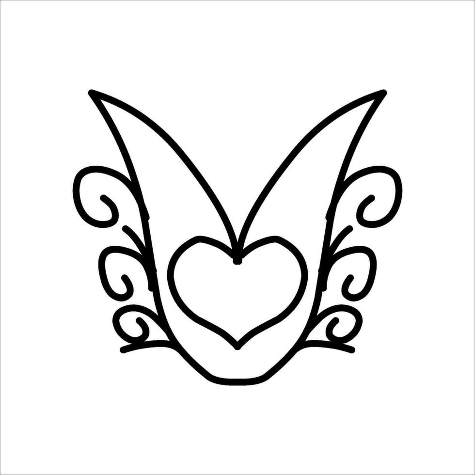 love ornament illustration, valentines day ornament, love icon design with attractive kha carving for valentines celebration vector