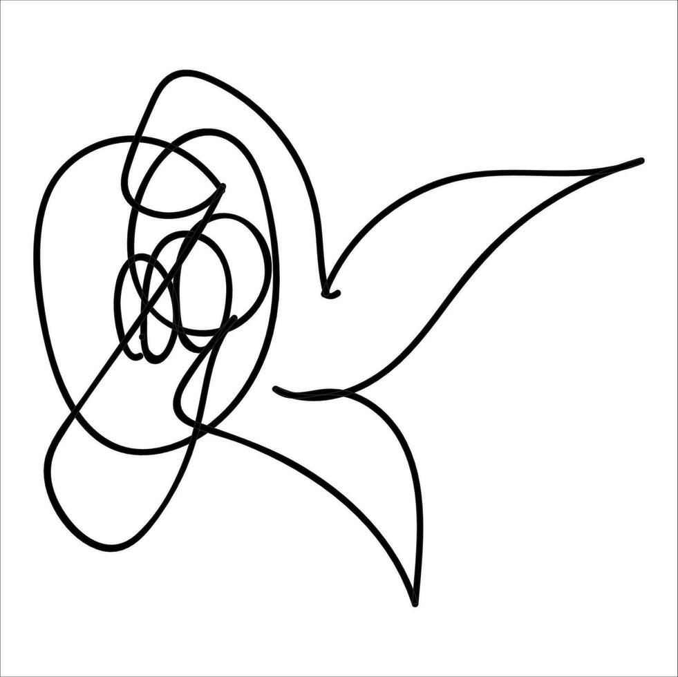 Flower illustration with isolated hand-drawn style on a white background, suitable for children to draw abstract illustrations. vector