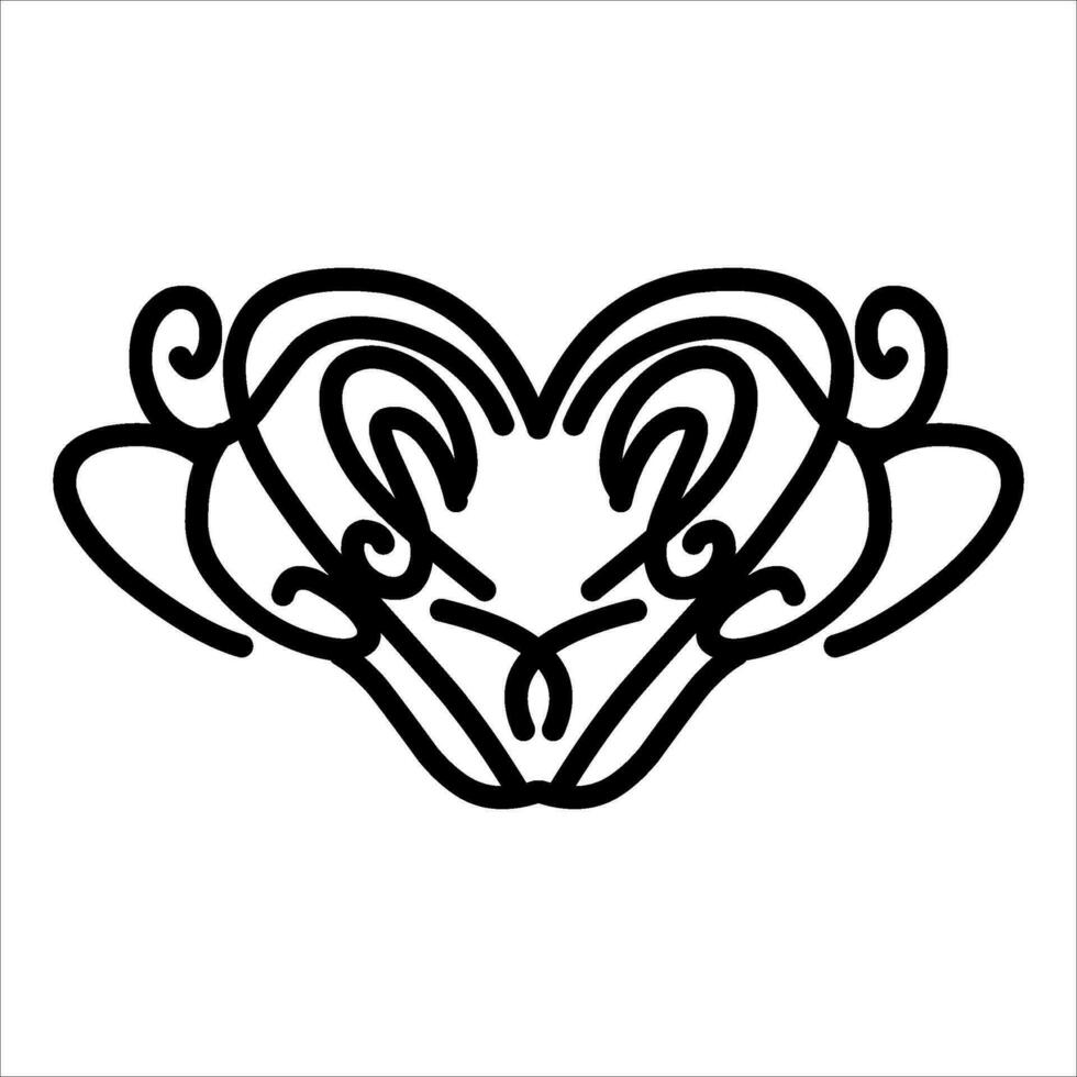 love ornament illustration, valentines day ornament, love icon design with attractive kha carving for valentines celebration vector