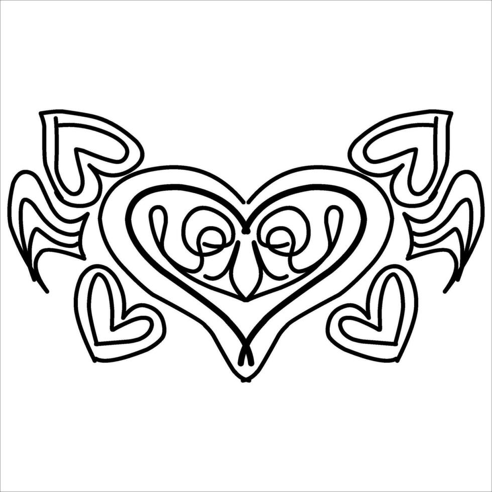 love ornament illustration, valentines day ornament, love icon design with attractive kha carving for valentines celebration vector