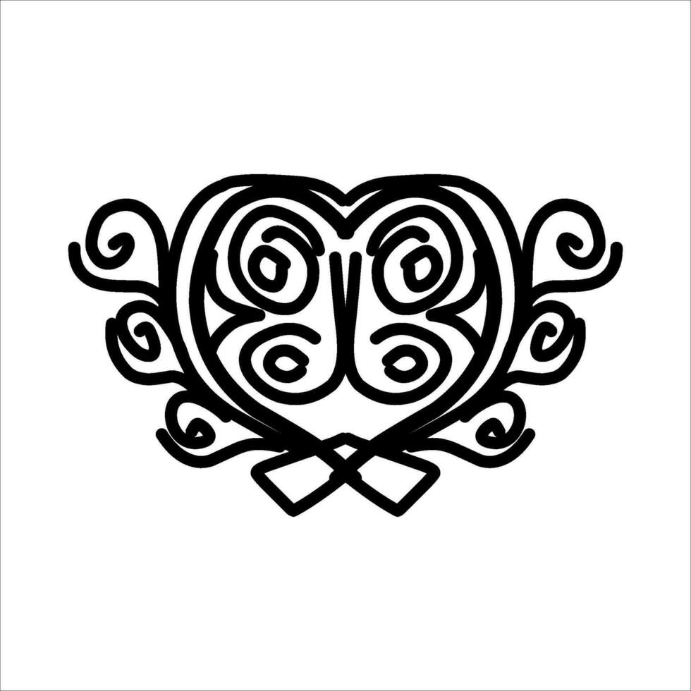 love ornament illustration, valentines day ornament, love icon design with attractive kha carving for valentines celebration vector
